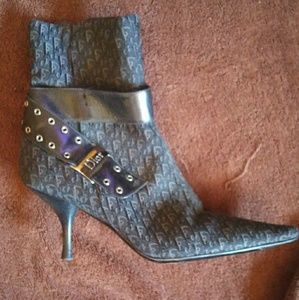 Authentic Christian Dior- Black Ankle Boots - Size 10